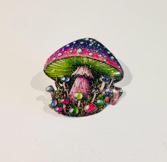 Magic Toadstool enamel Pin glittery pin