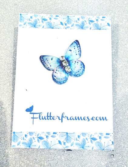 beautiful blue butterfly enamel pin