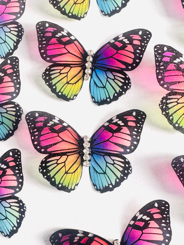 beautiful rainbow diamante butterflies