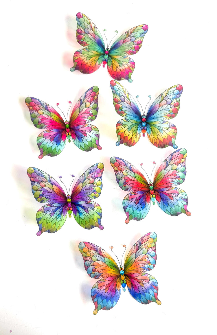 Stained glass butterfly decor. Butterfly stickers. 3d Sun catchers. Unique decor, window decorations,glass look butterflies