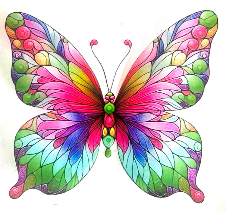 Stained glass butterfly decor. Butterfly stickers. 3d Sun catchers. Unique decor, window decorations,glass look butterflies