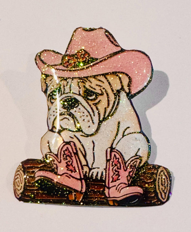 bull dog enamel pin or magnet