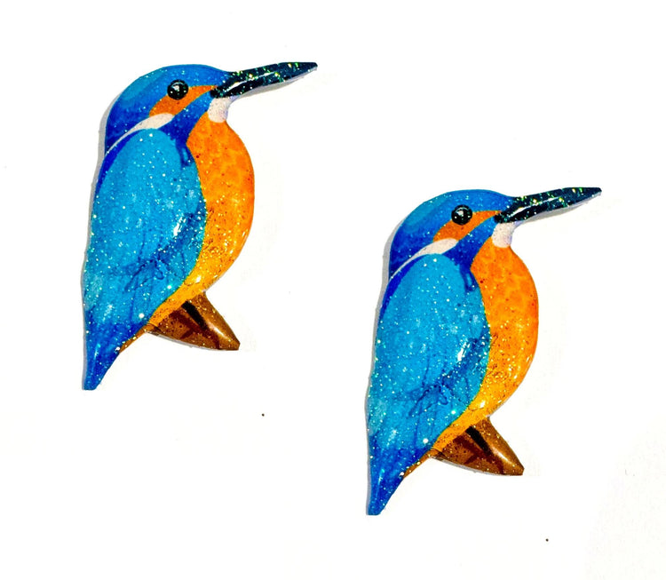 Kingfisher stud earrings