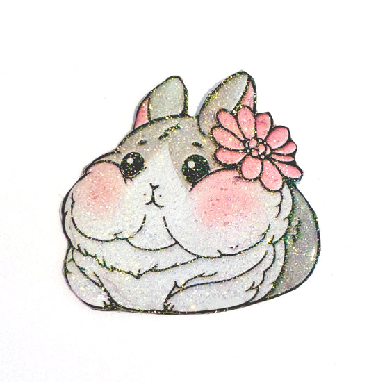 Cute bunny rabbit enamel Pin or magnet