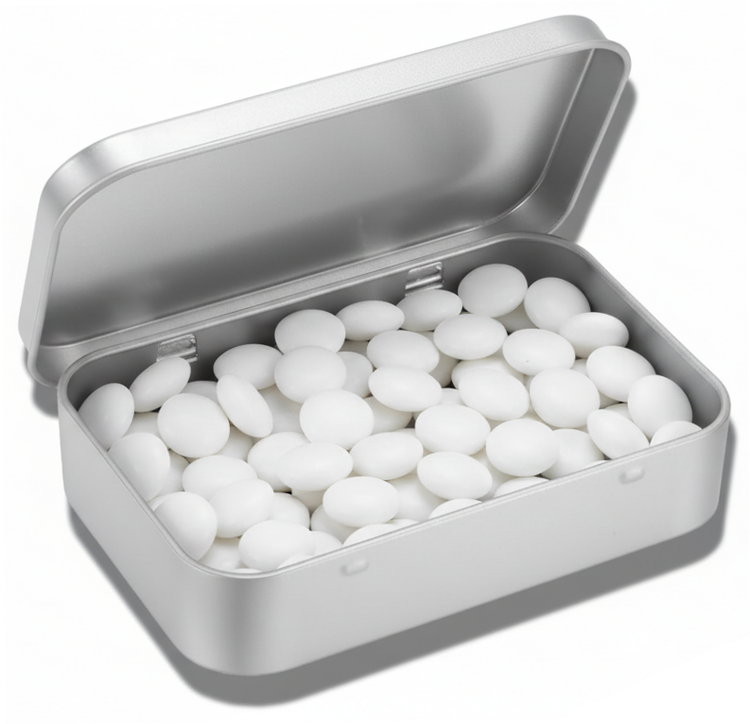 Small tin with mints
