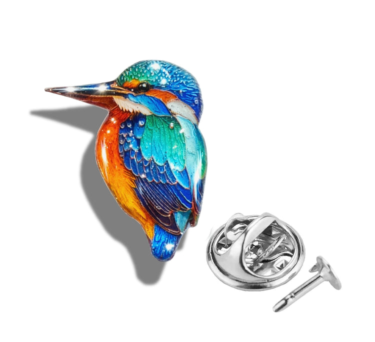 Kingfisher enamel pin. Pretty Kingfisher unique to Flutterframes
