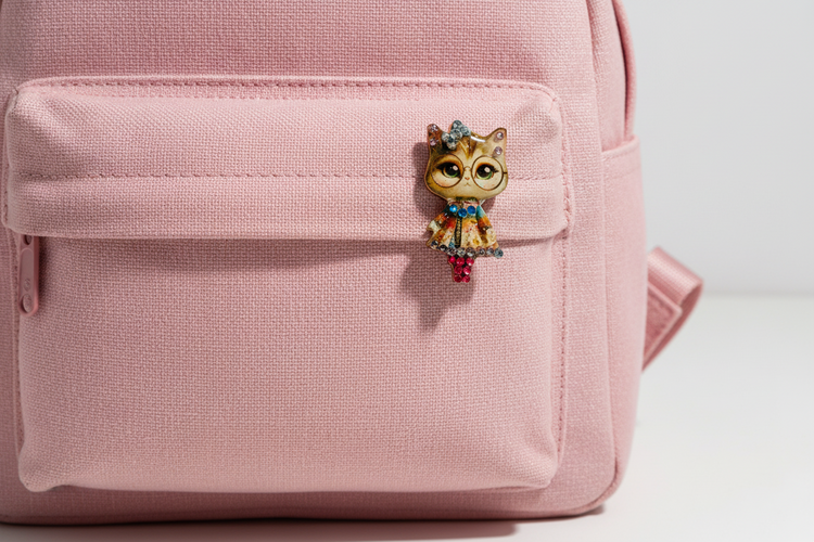 Handmade Cute kitty cat pin or magnet