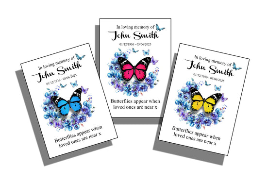 memorial butterfly lapels. Funeral gifts for family