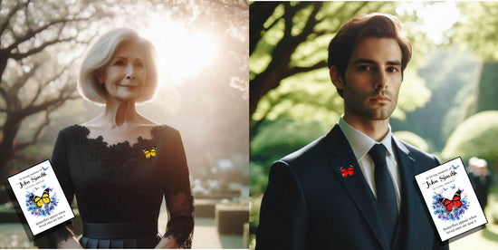 funeral memorial enamel pin butterflies