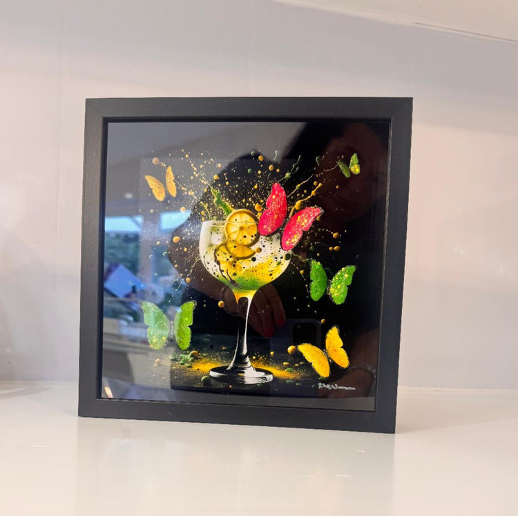 modern gin and tonic 3d framed picture. Flutter and fizz