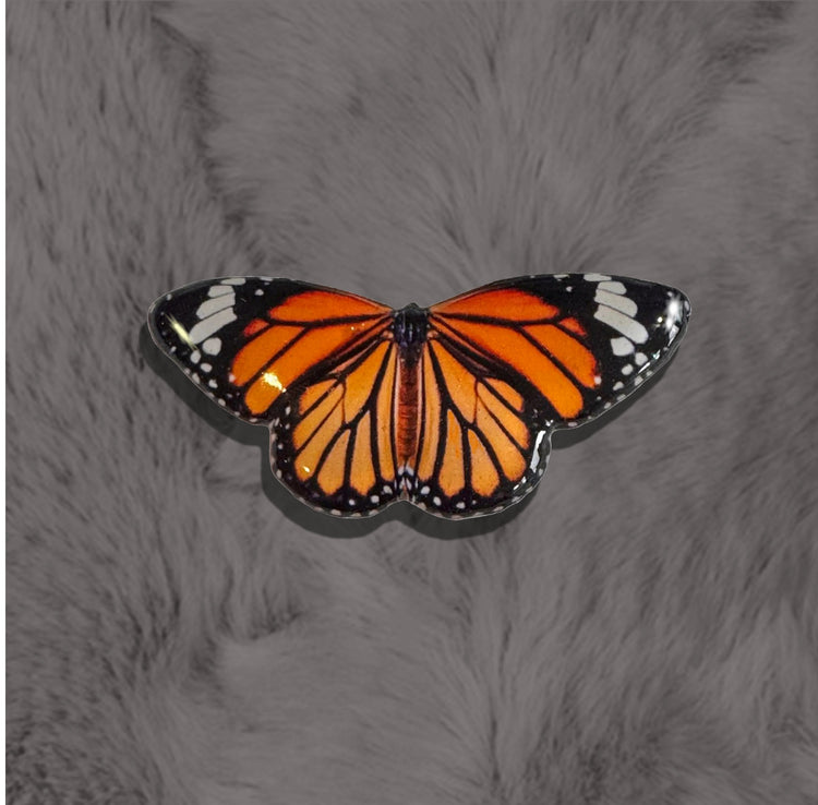 orange Monarch butterfly handmade pin, brooch