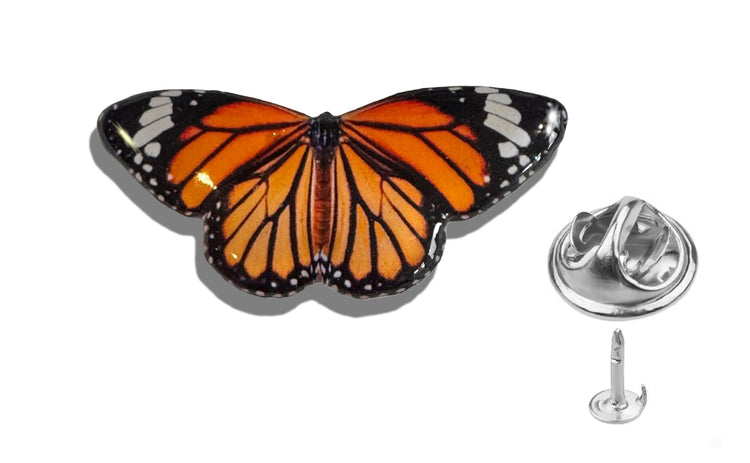 orange Monarch butterfly handmade pin, brooch