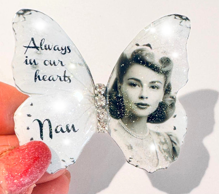 memorial funeral remembrance butterfly personalised photo