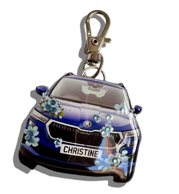 handmade custom name car keyring