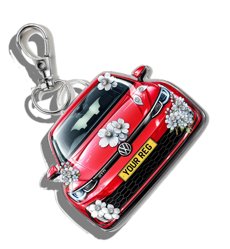 flower power car keyring