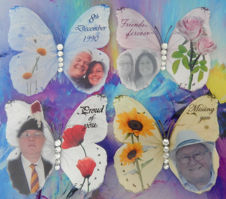Photo personalized butterflies for anniversary, wedding, friend, wife
