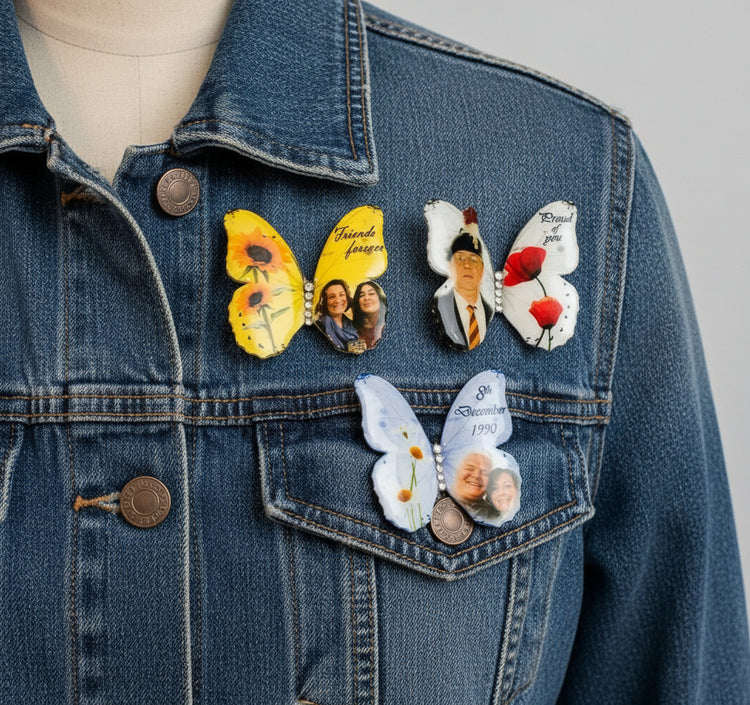 photo butterfly brooches and hairclips