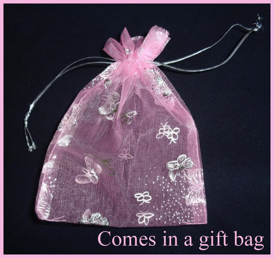 butterfly organaza pink gift bag
