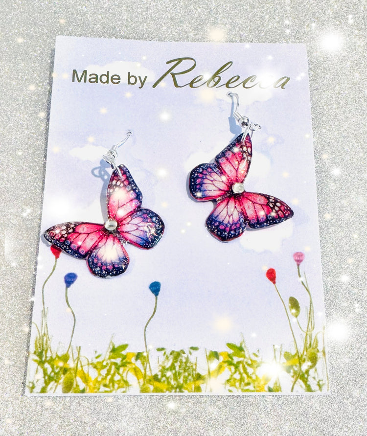 tin can butterfly earrings