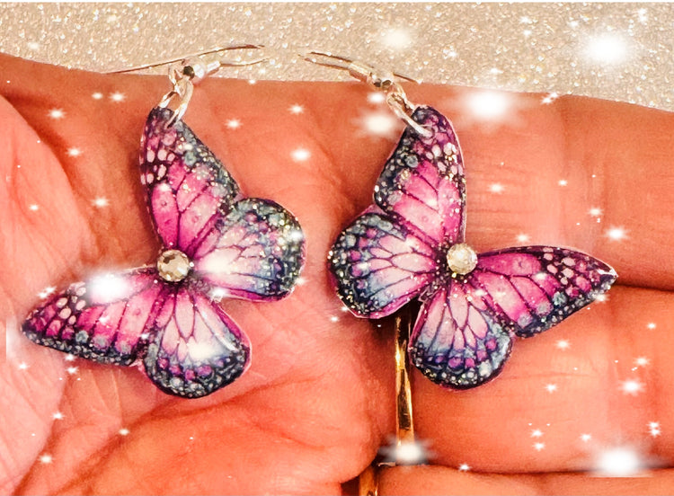 beautiful butterfly drop earrings from tin cans