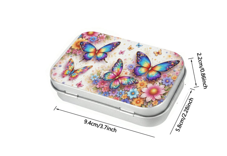 Personalised name Tin box with butterflies