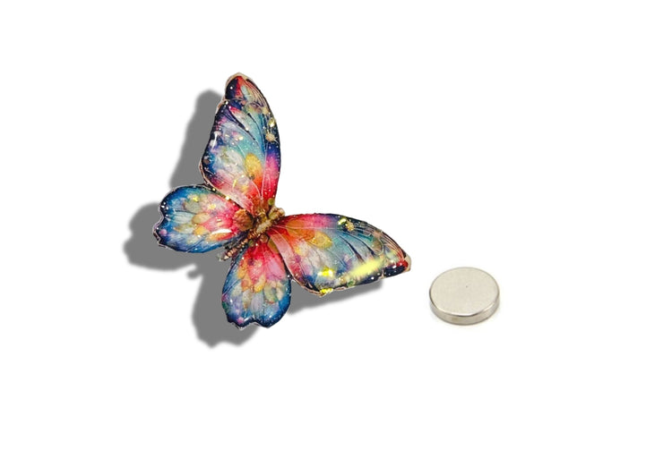Colorful butterfly-shaped magnet handmade