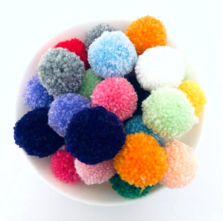 pom poms brightly colored