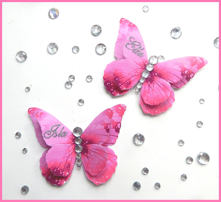 pink pretty personalised butterfly