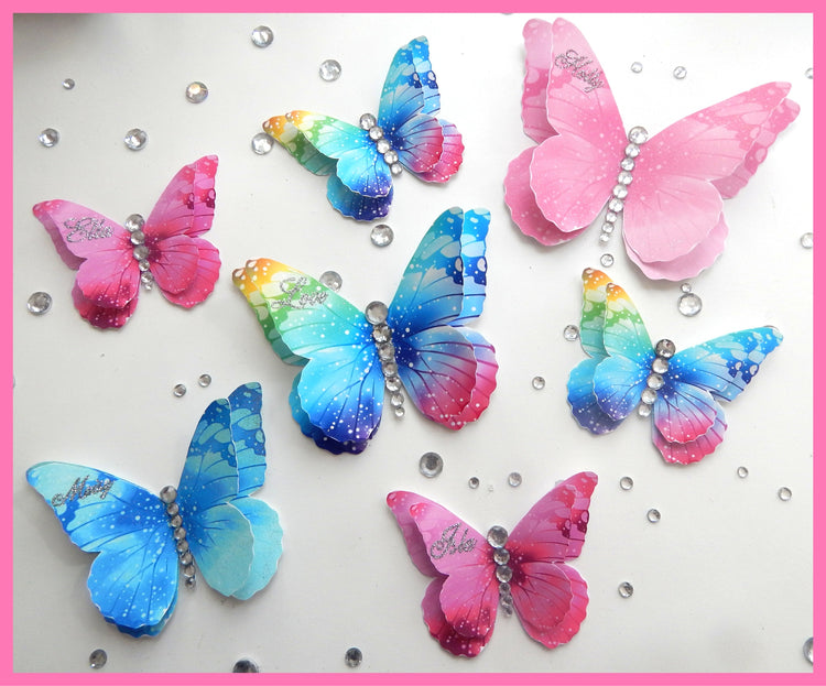 rhinestones pretty personalised butterfly