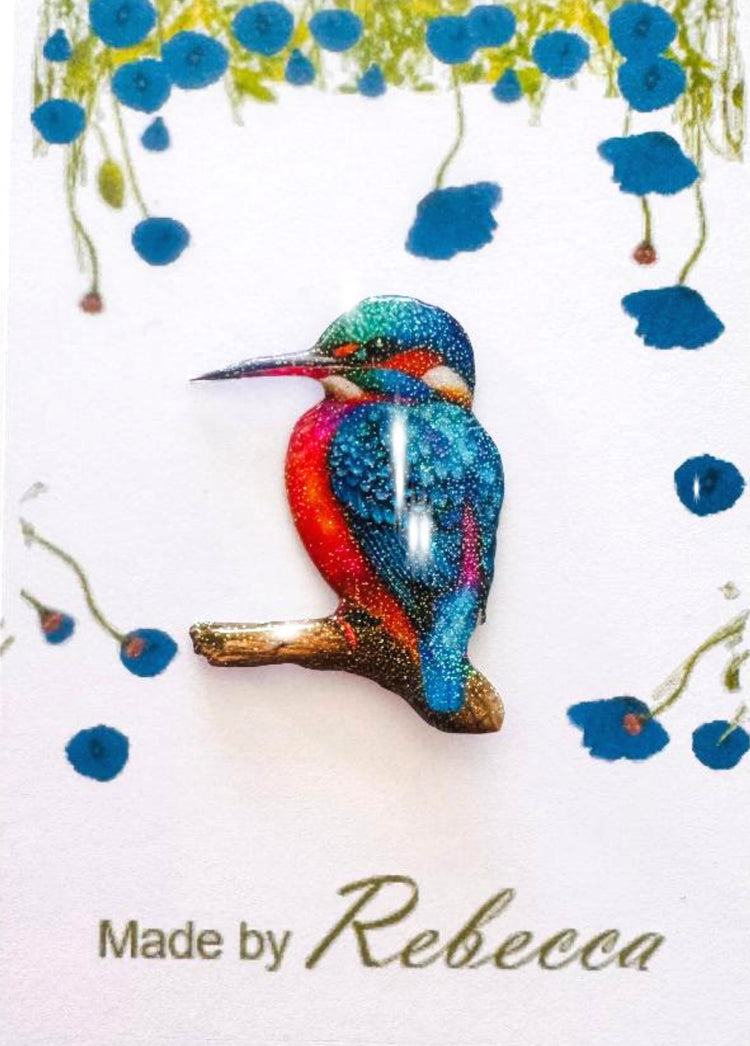 Kingfisher Bird enamel pin, pretty Kingfisher.