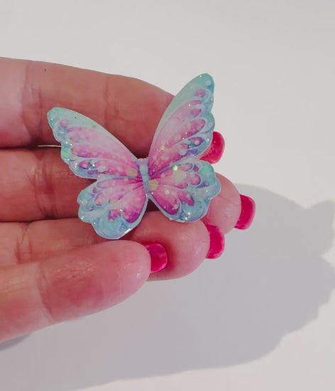 Very pretty pastel butterfly enamel pin. Butterfly for Caps or hats   Cap embellishment. Handmade