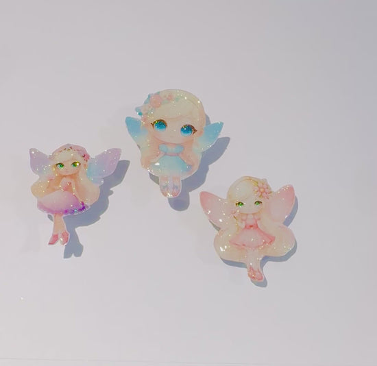 Cute fairies enamel Pins or magnets. Handmade