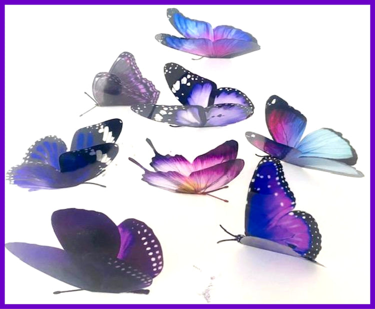 Bespoke purple butterflies from the purple collection,natural,reproduction wall sticker butterflies,caravan indoor decor