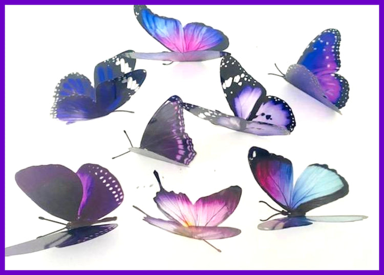 Bespoke purple butterflies from the purple collection,natural,reproduction wall sticker butterflies,caravan indoor decor
