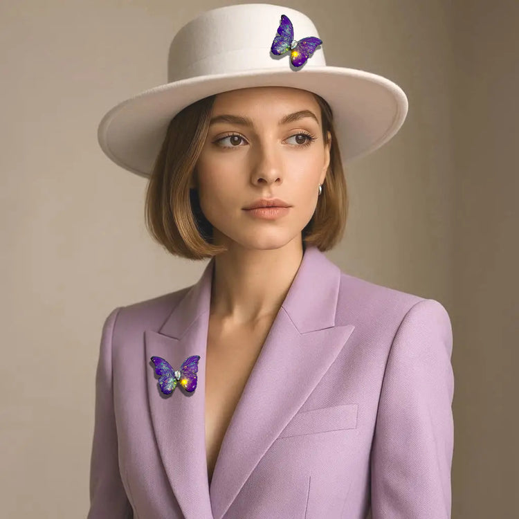 shiny butterfly brooch stainless steel