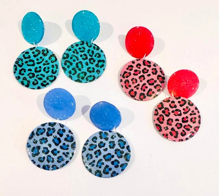 Retro 80's colourful earrings handmade