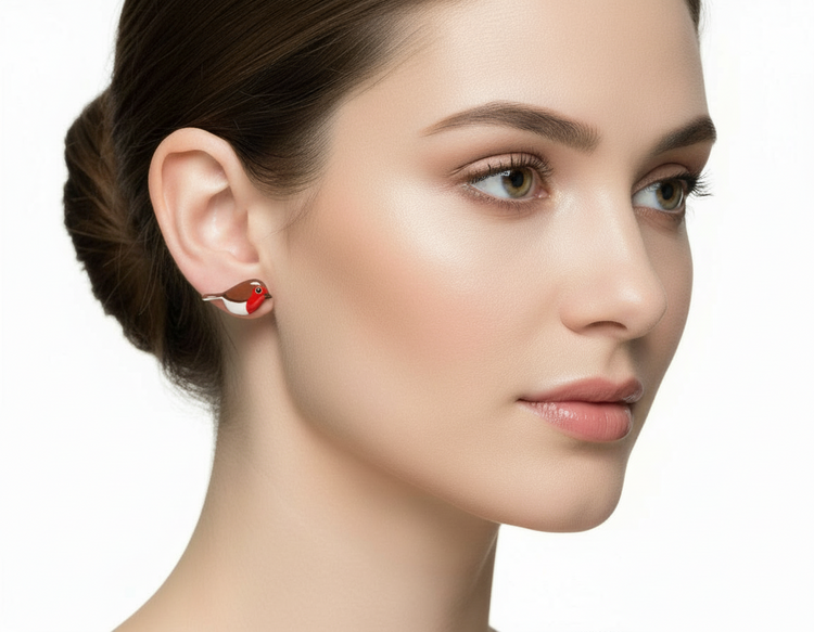 robin stud earrings