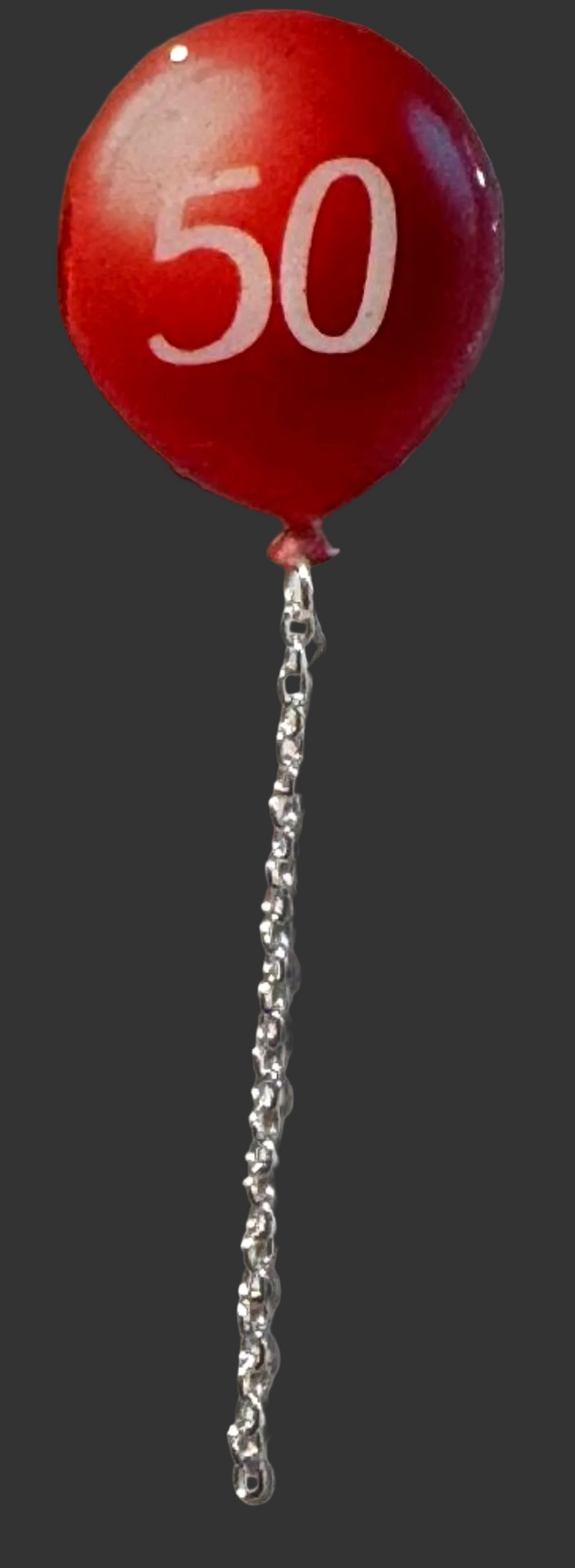 red birthday balloon personalised pin/badge