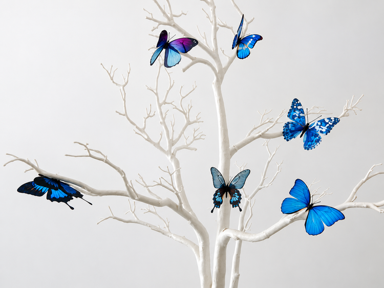 the blue butterfly collection wedding decor
