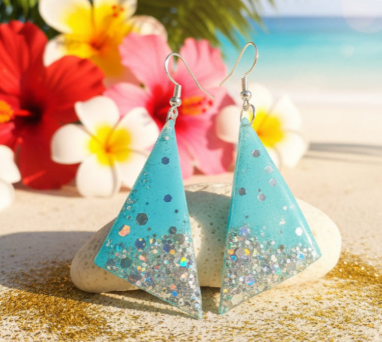 Turquoise triangle-shaped earrings