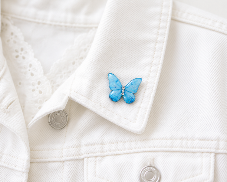 turquoise butterfly pin
