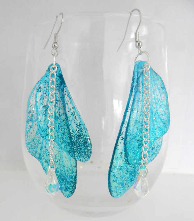 turquoise fairy wings earrings
