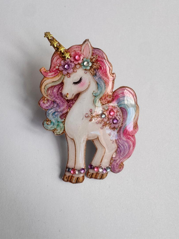 unique handmade pretty Unicorn brooch
