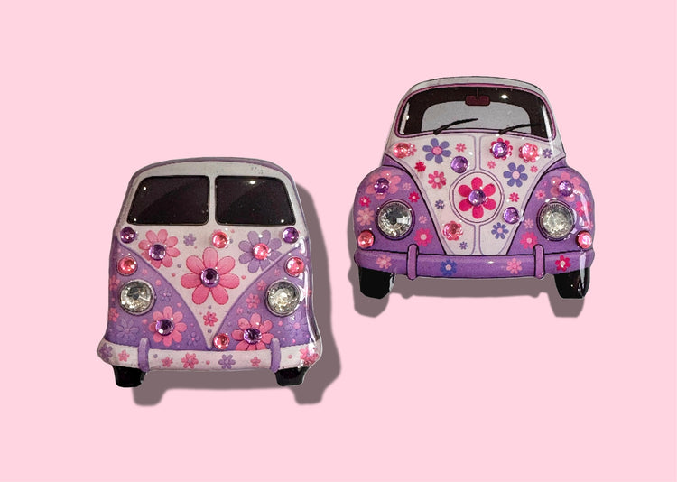 flower power Beetle enamel Pin or magnet.