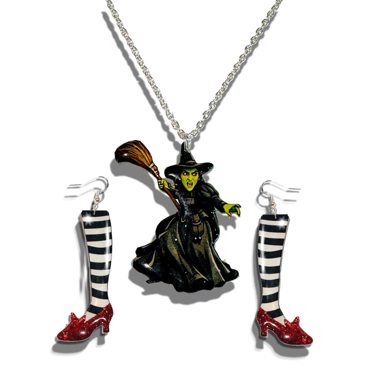 Wicked. Wicked witch of the East. Wizard of Oz pendant