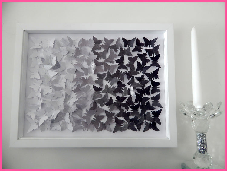 Swarm of grey butterflies picture