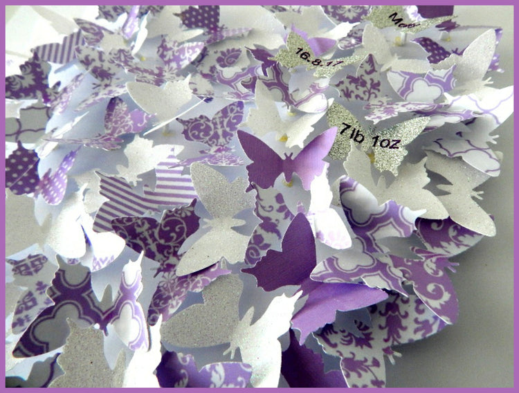 Personalised lilac butterfly heart picture