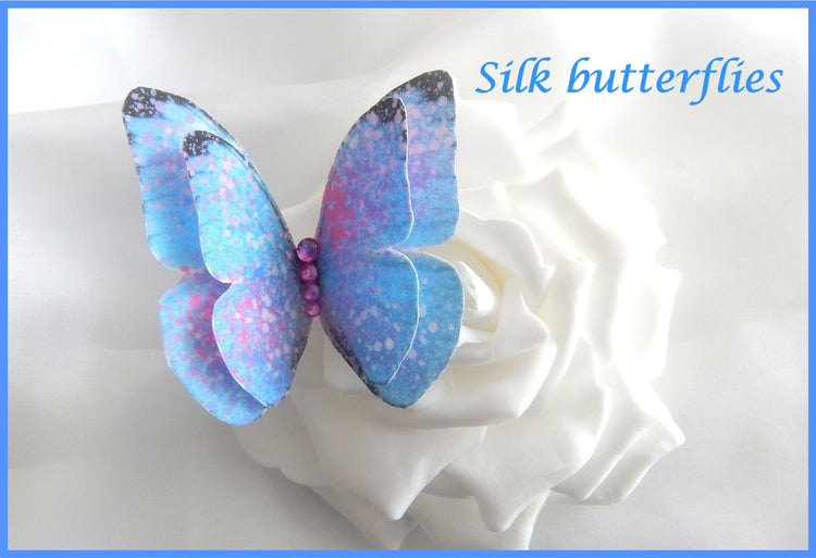 pretty pastel silk butterfly hair clips