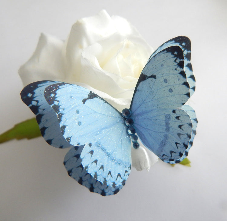 pretty blue butterflies craft embellishments