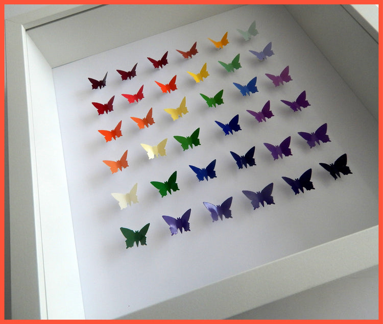 Rainbow 3d butterfly picture recycled